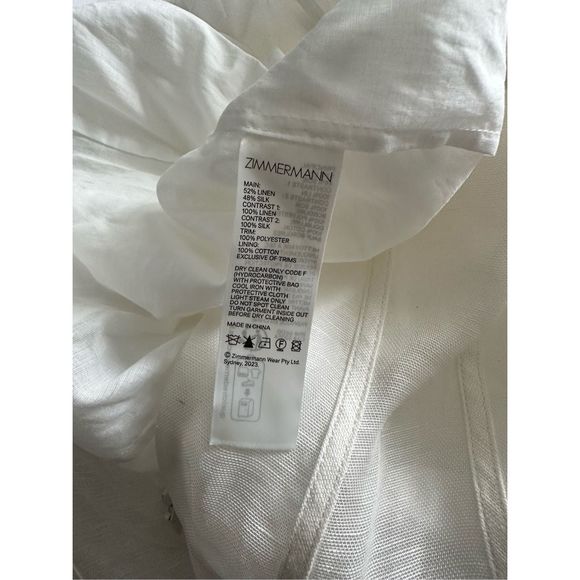 Zimmermann Petal Appliqué Linen-Silk Corset Gown Size AU 2 (US 8) $1950 - Picture 12 of 14